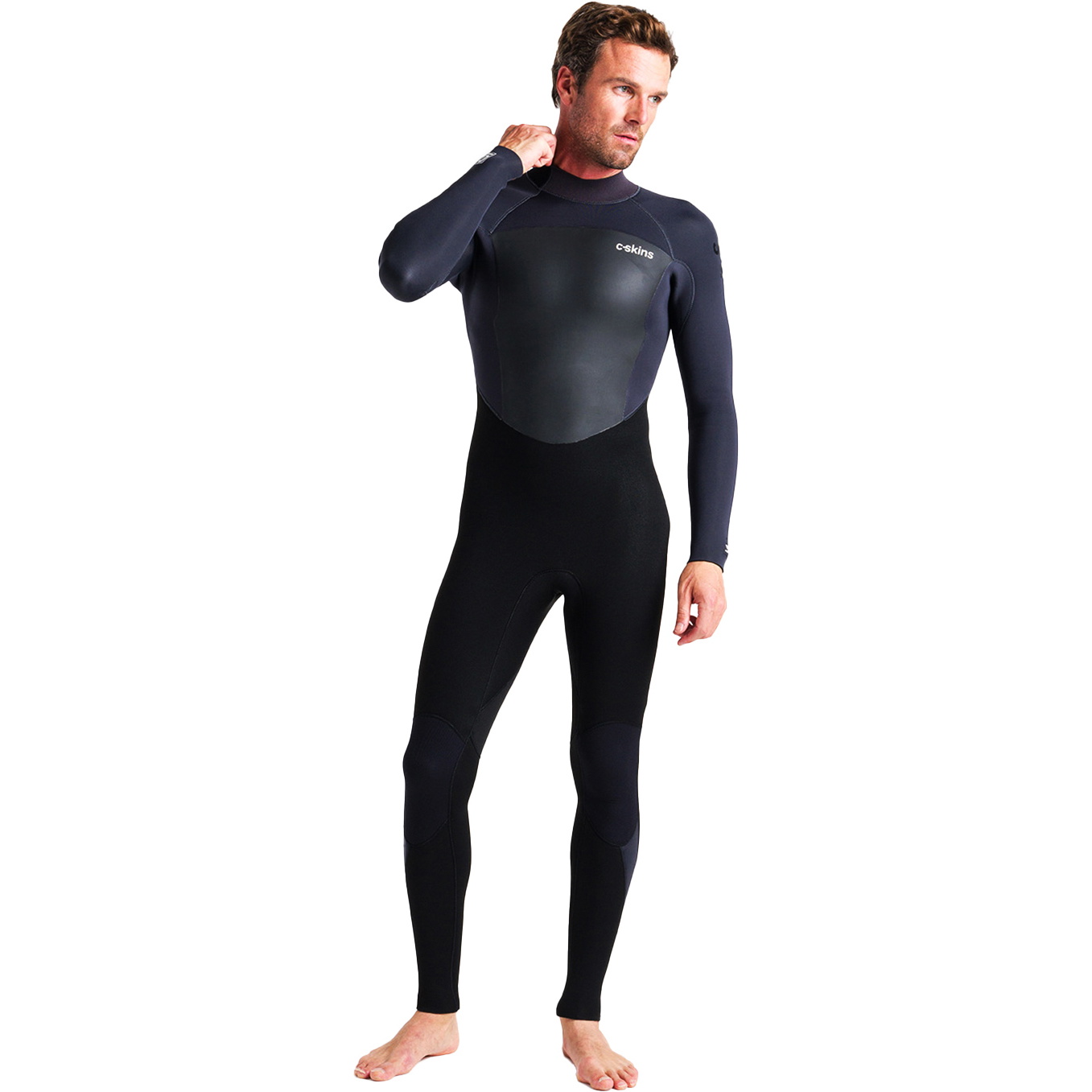 2025 C-Skins Mens Legend 4/3mm Back Zip Wetsuit C-LE43MBZ - Black / Anthracite